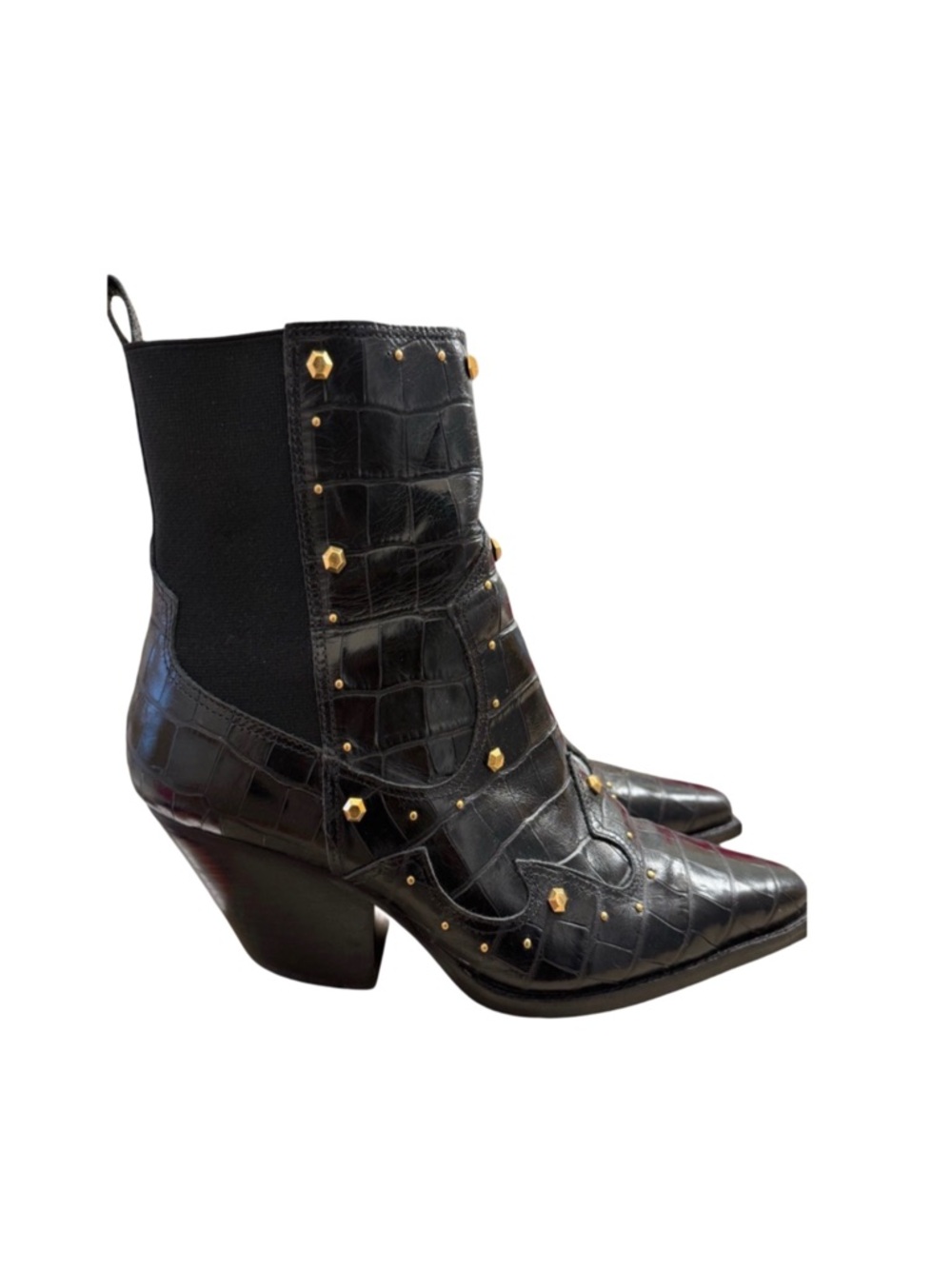 VINCE CAMUTO NORLEY STUDDED WESTERN BOOTIES